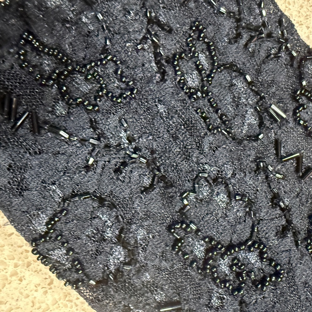 Vintage Beaded Black Top | Classic Creations | 90s Evening Blouse | M - Picture 10 of 12